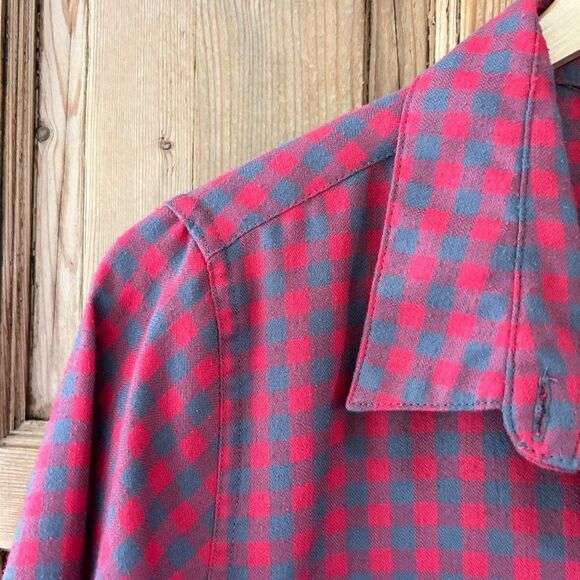 Women's Toad & Co Medium Dakotah Travel Shirt Plaid Flannel Button Down Pink‎ - Picture 4 of 11